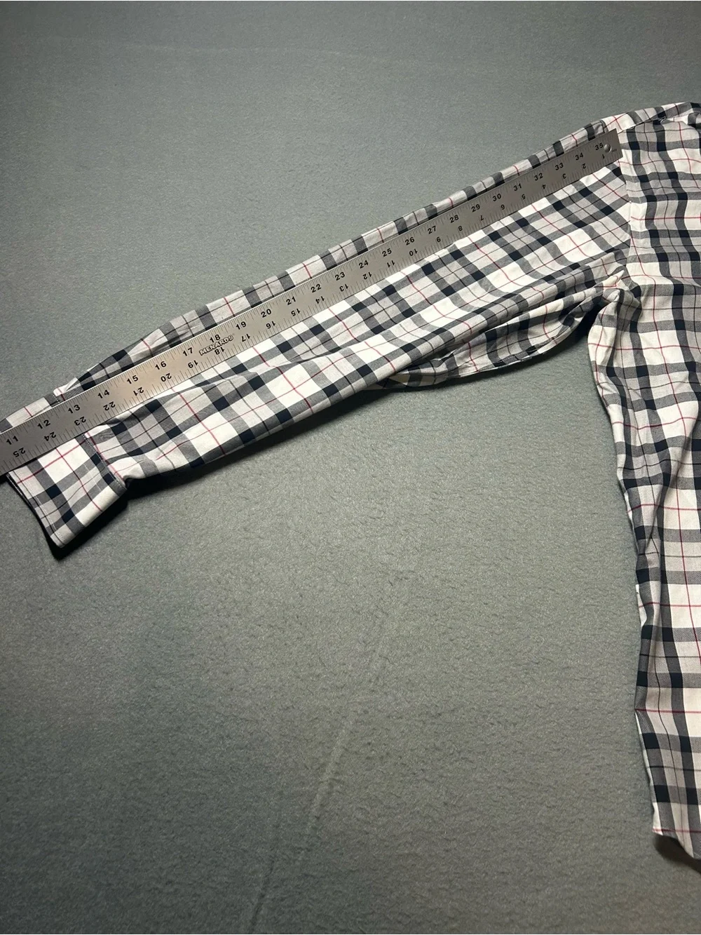 Banana Republic Men's Plaid Button-Down Shirt - White, Black & Red Accent